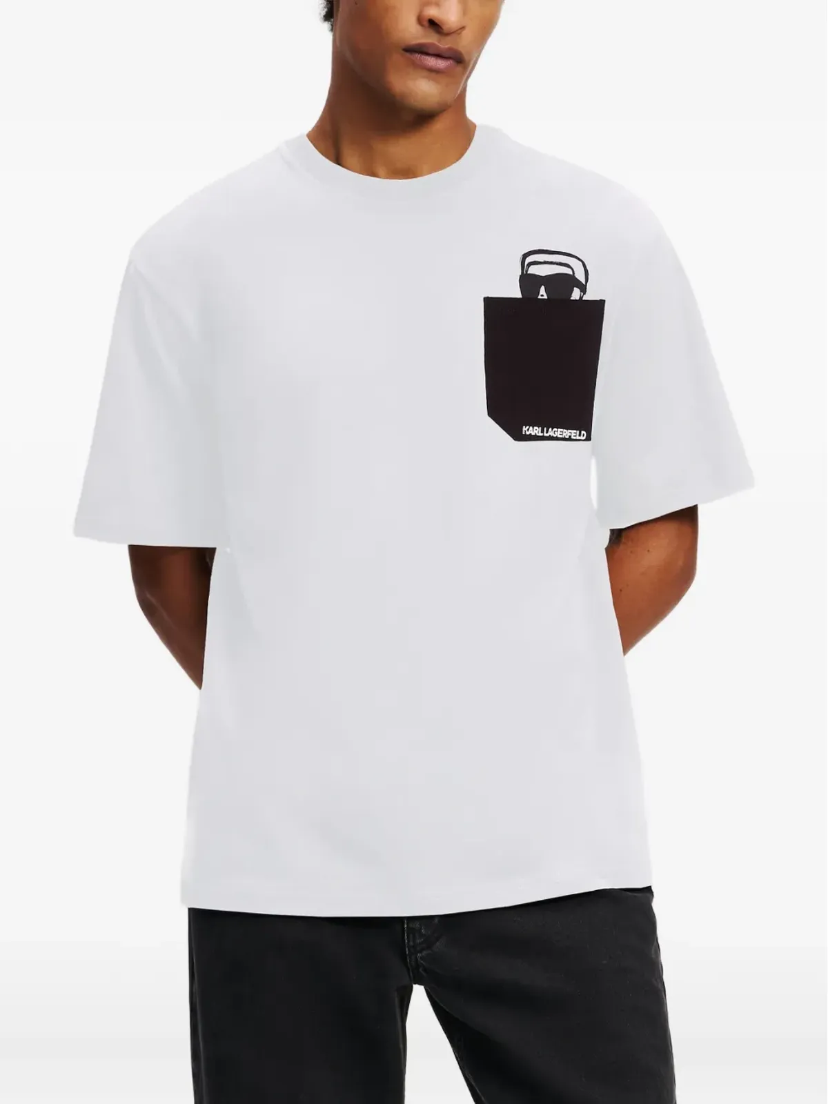 Karl Lagerfeld Ikon 覗きポケット リラックスTシャツ - 画像3