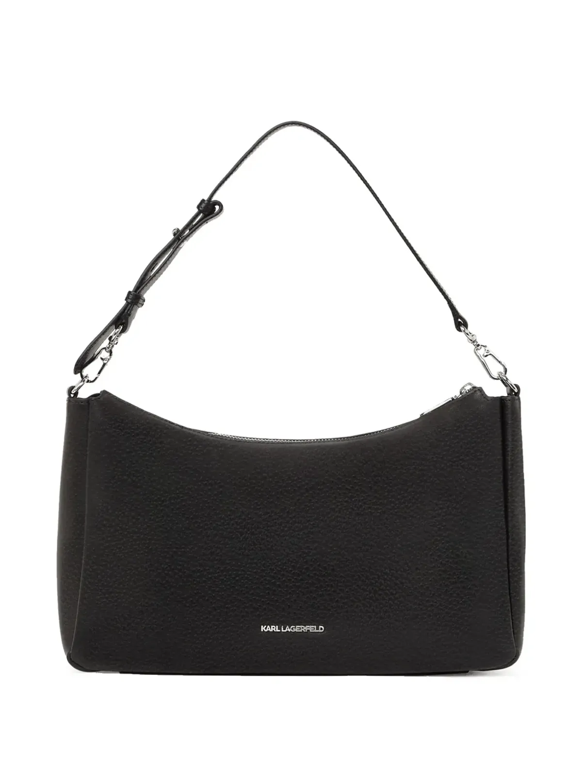 Karl Lagerfeld イコン ペブルド型押しショルダーバッグ ブラック - 画像3