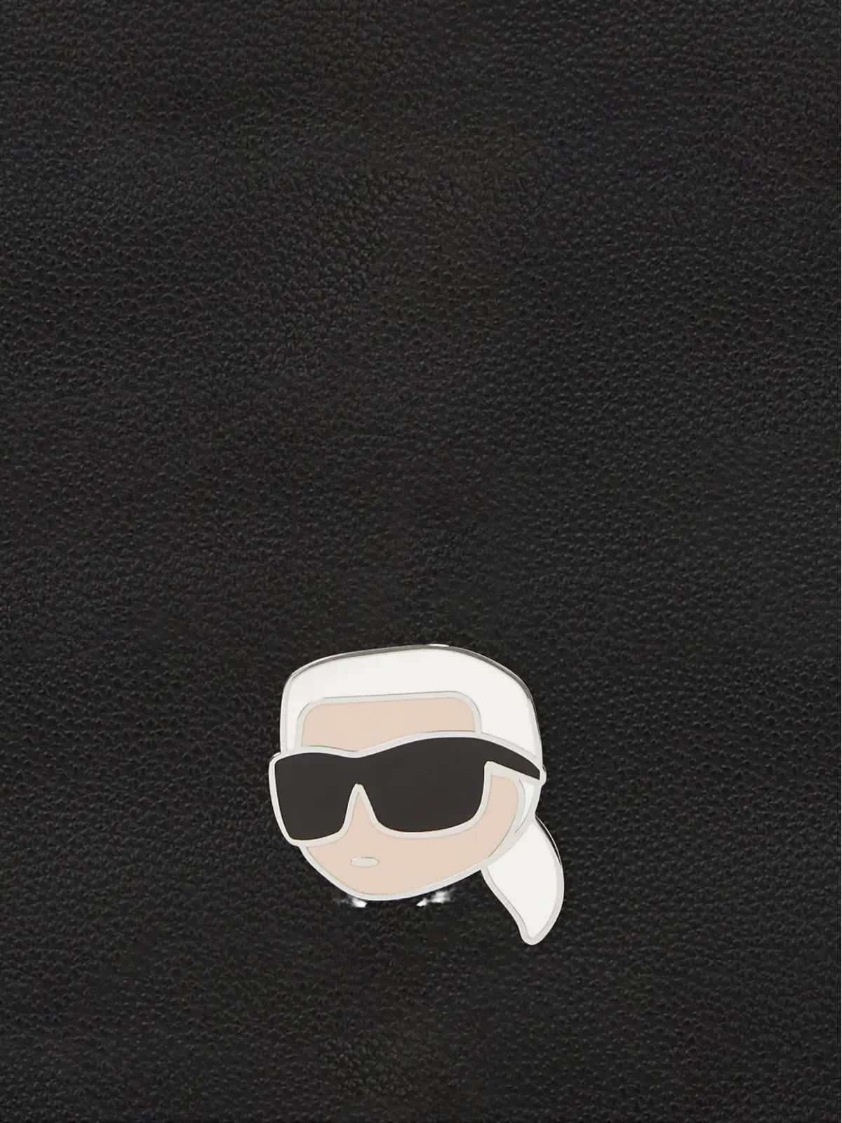 Karl Lagerfeld イコン ペブルド型押しショルダーバッグ ブラック - 画像4