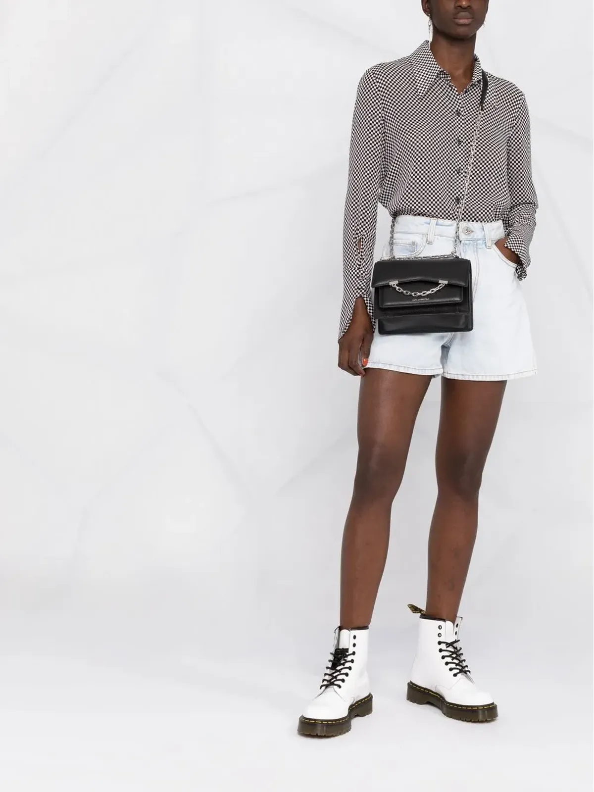 Karl Lagerfeld K/Seven グレインレザー ショルダーバッグ - ブラック - 画像2
