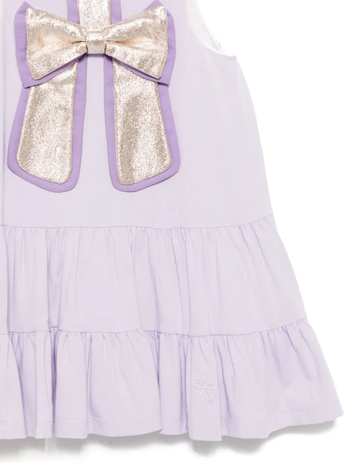 Hucklebones London ギルデッドボウ付きフリルティアードドレス - 画像3