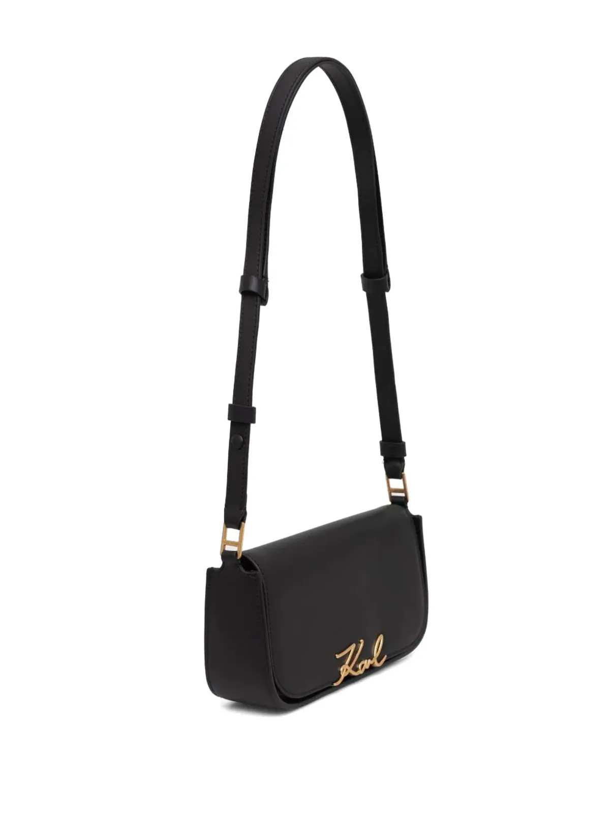 Karl Lagerfeld K/Signature レザーショルダーバッグ - ブラック - 画像5