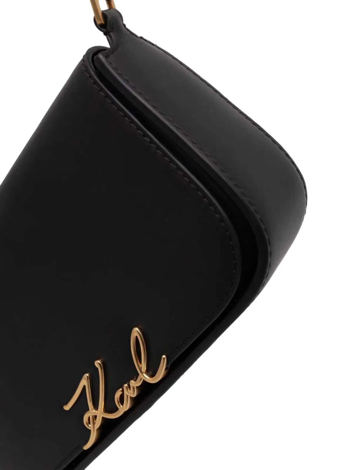 Karl Lagerfeld K/Signature レザーショルダーバッグ - ブラック - 画像3