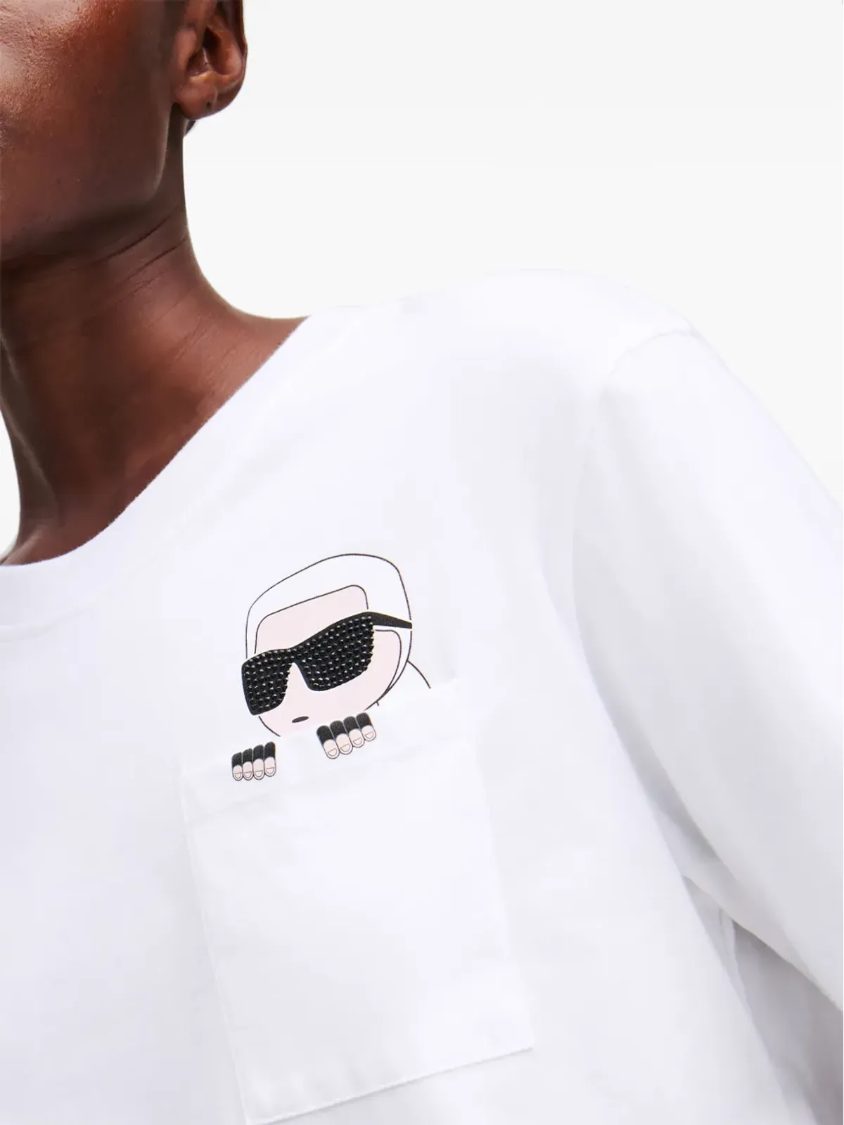 Karl Lagerfeld Ikon Peak-a-Boo Tシャツ - ホワイト - 画像5