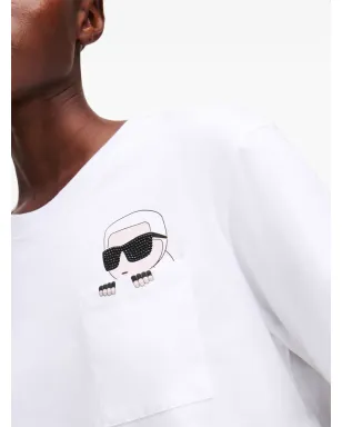 Karl Lagerfeld Ikon Peak-a-Boo Tシャツ - ホワイト - サムネイル5