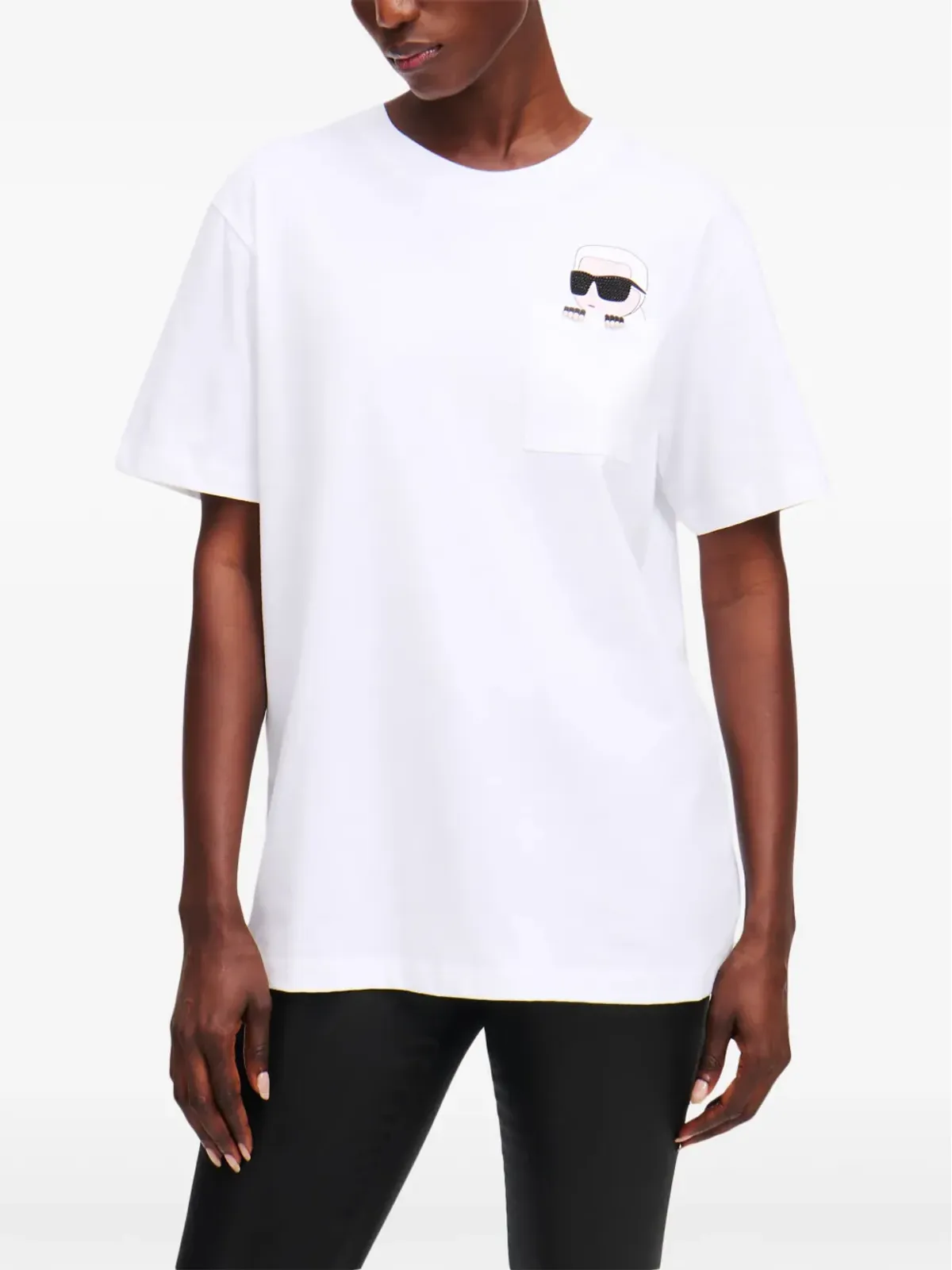 Karl Lagerfeld Ikon Peak-a-Boo Tシャツ - ホワイト - 画像3