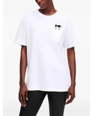 Karl Lagerfeld Ikon Peak-a-Boo Tシャツ - ホワイト - サムネイル3