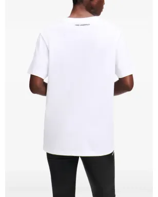 Karl Lagerfeld Ikon Peak-a-Boo Tシャツ - ホワイト - サムネイル4