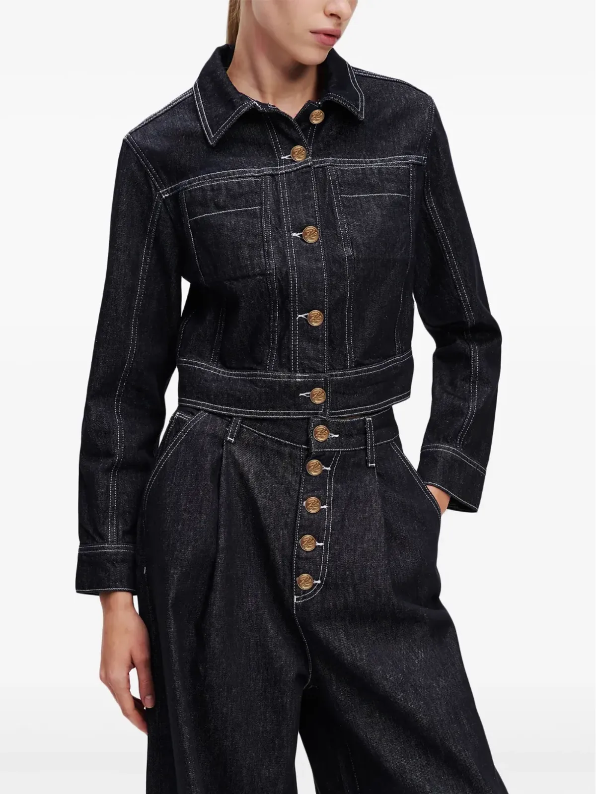 Karl Lagerfeld クロップド デニムジャケット - 画像3