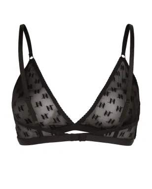Karl Lagerfeld モノグラム メッシュ ブラジャー - ブラック - サムネイル2