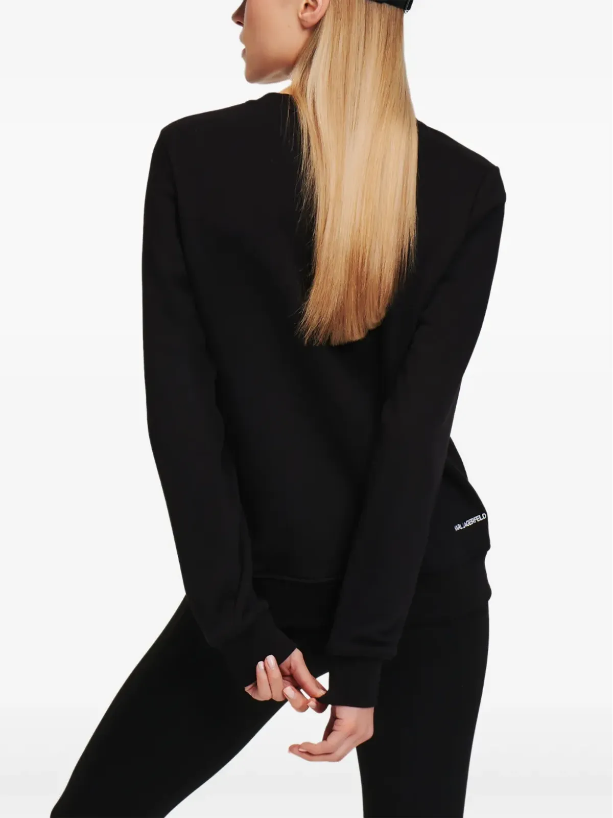 Karl Lagerfeld サングラス刺繍入りスウェットシャツ - ブラック - 画像4