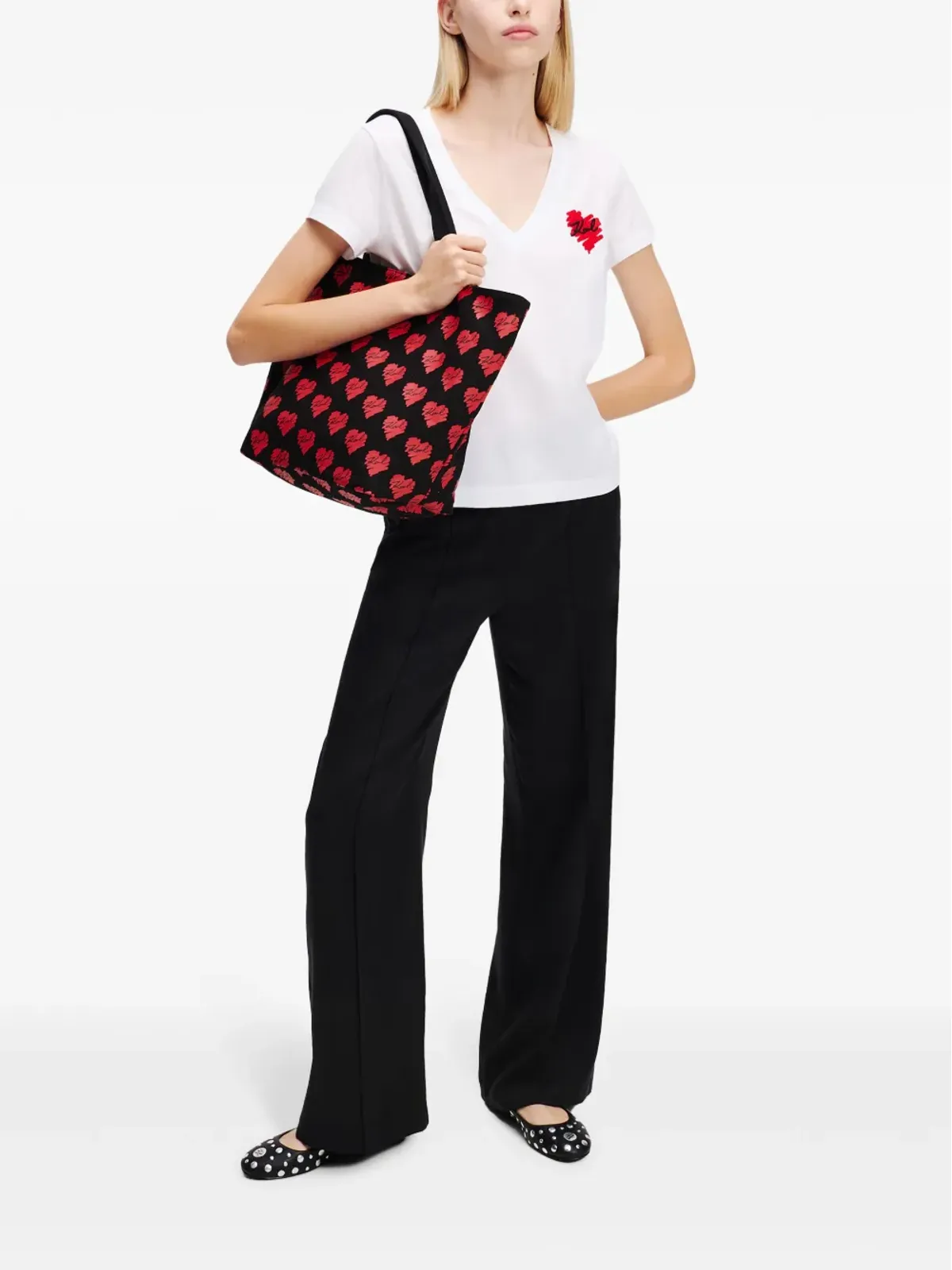 Karl Lagerfeld K/Heart リバーシブル トートバッグ ブラック - 画像2