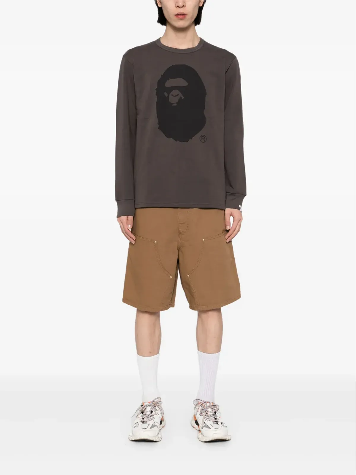 A BATHING APE® Ape head brushed-cotton sweatshirt - Grey - 画像2