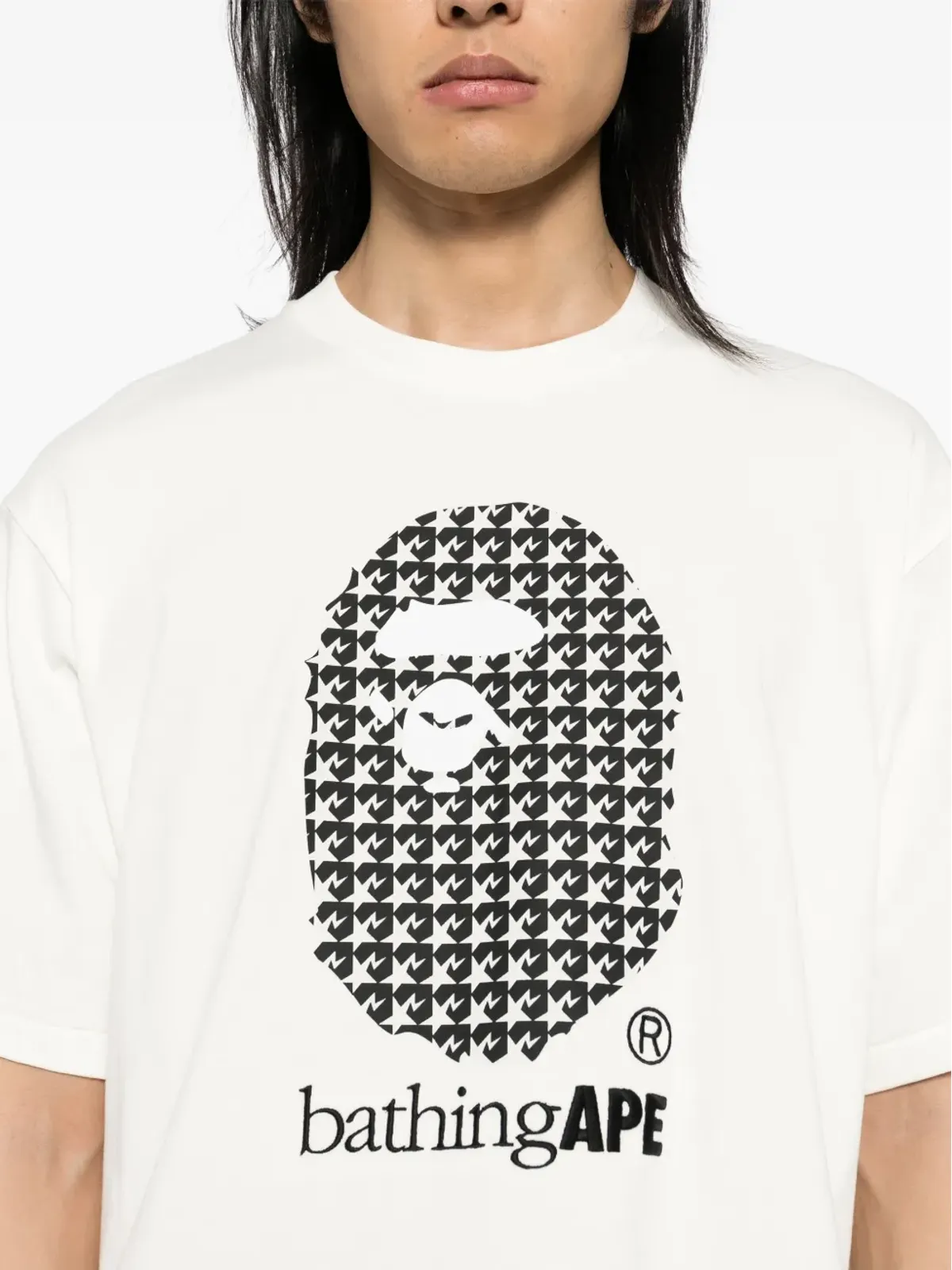 A BATHING APE® STA Houndstooth Tee - Neutrals - 画像4