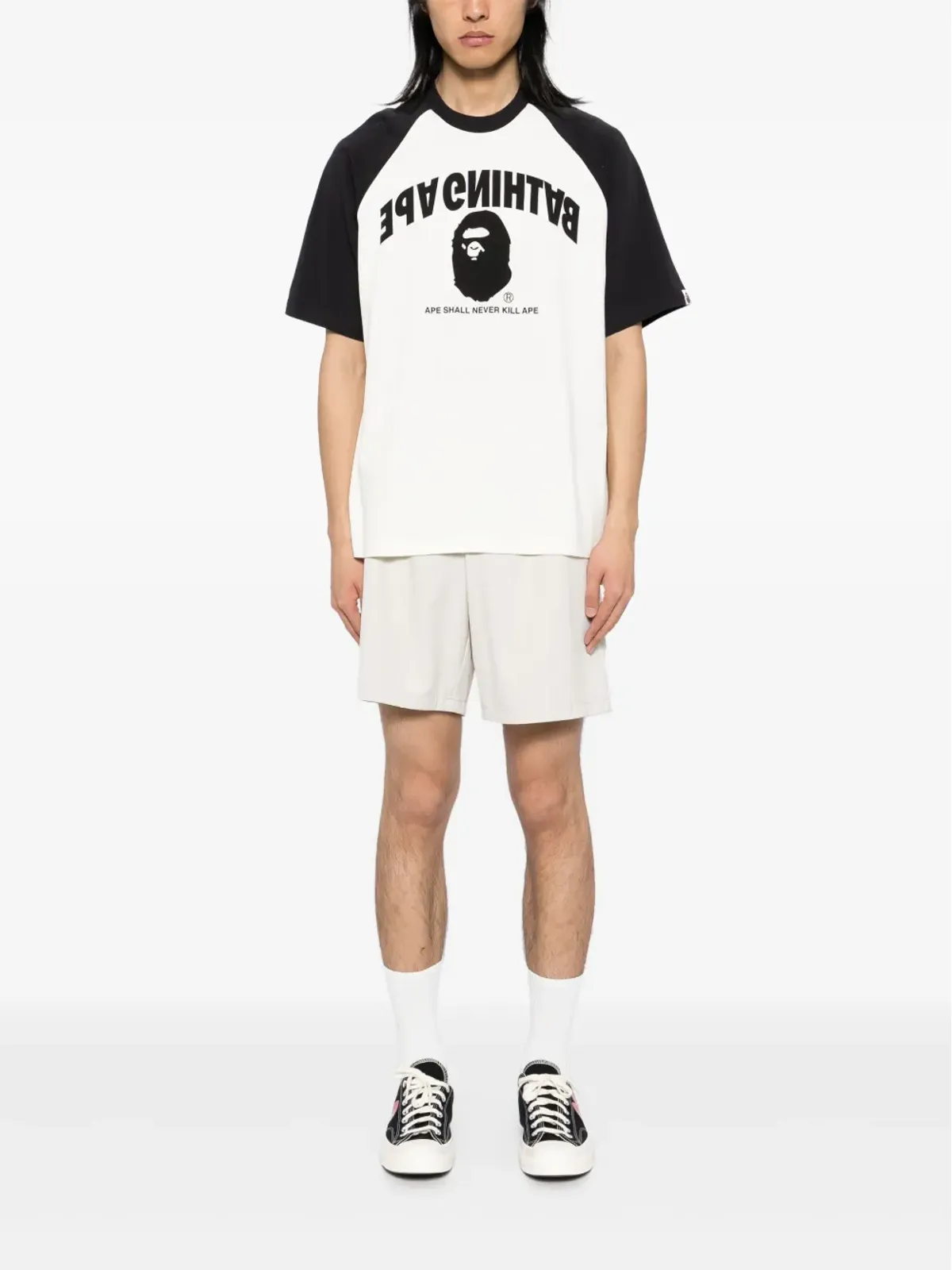 A BATHING APE® college raglan T-shirt - White - 画像2