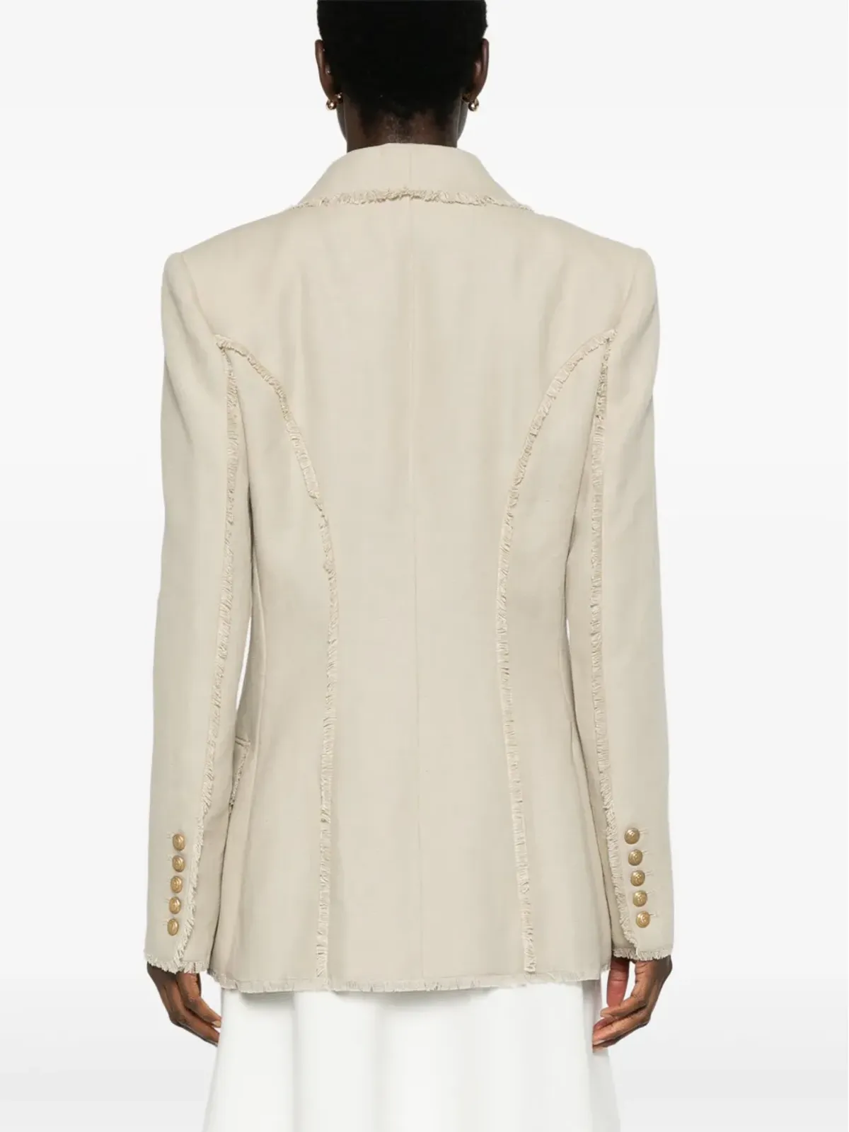 Balmain Pre-Owned ほつれ加工ブレザー - Neutrals - 画像4