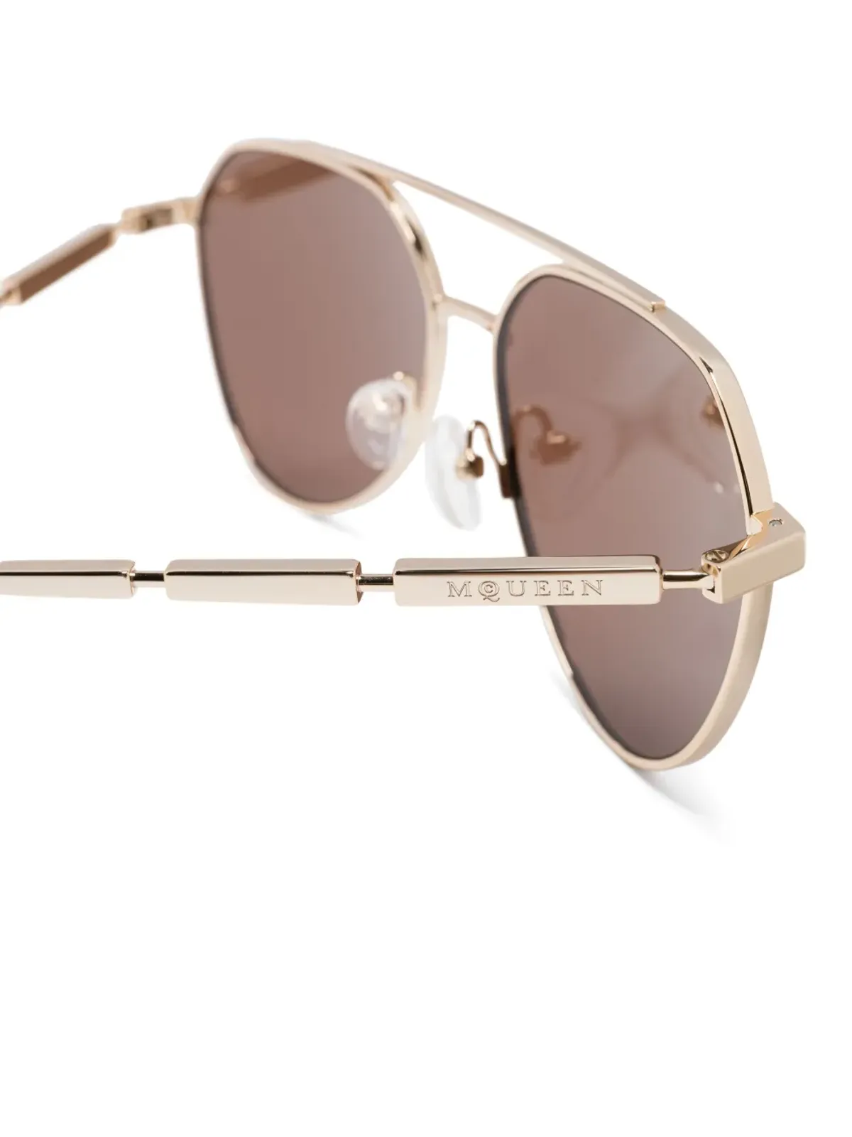 Alexander McQueen Eyewear ロゴプレート付きパイロットフレーム サングラス - 画像3