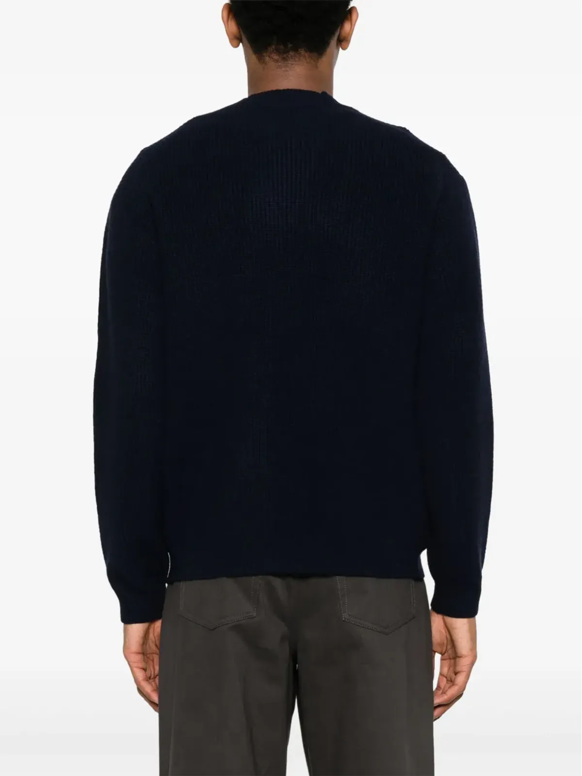 Maison Kitsuné ボールドフォックスヘッド リブ編みカーディガン - ブルー - 画像4
