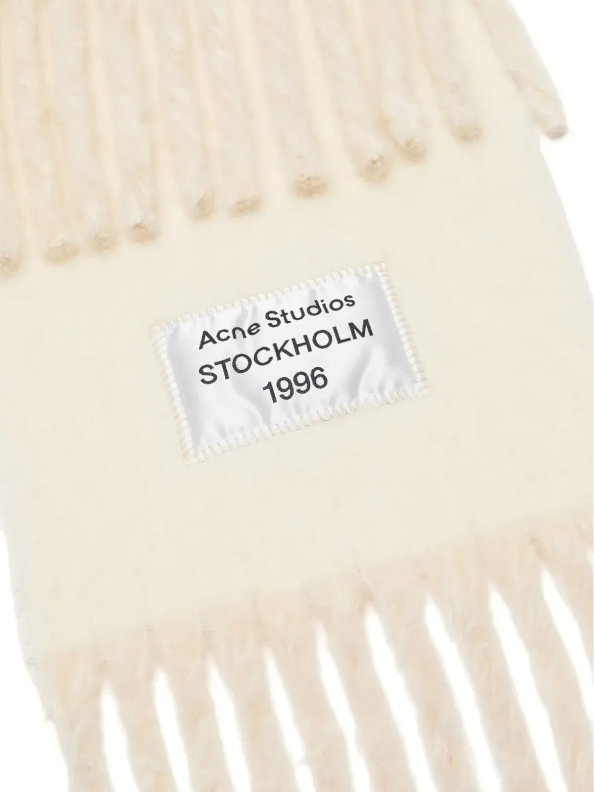 Acne Studios ロゴパッチフリンジスカーフ - 画像2