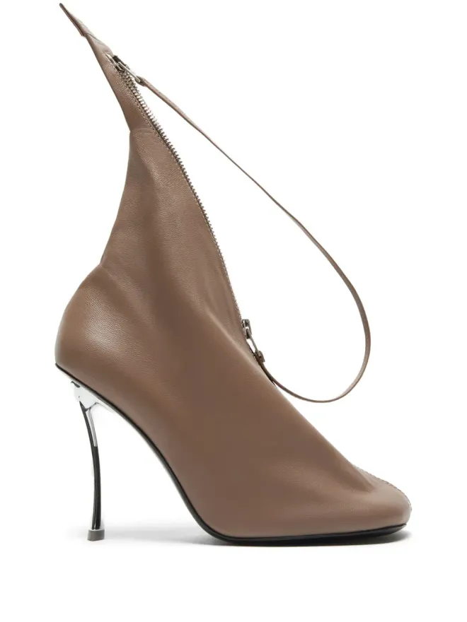 Acne Studios Acne Studios レザー ジップパンプス - ブラウンの商品画像