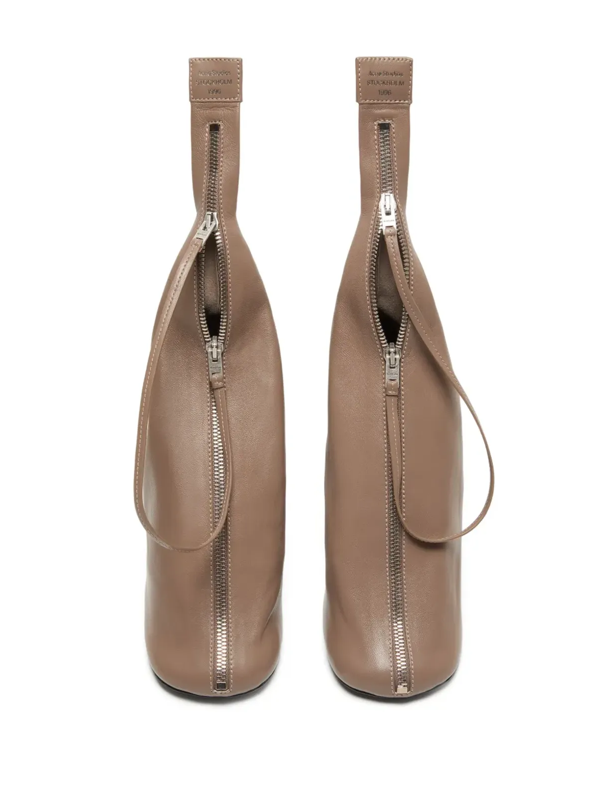 Acne Studios レザー ジップパンプス - ブラウン - 画像3