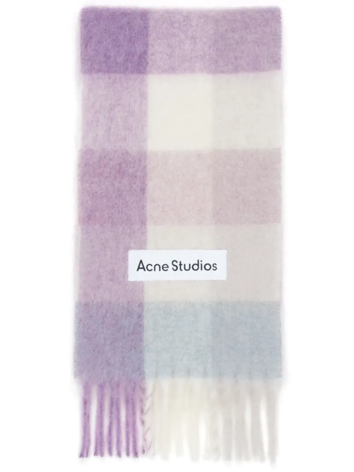 Acne Studios ロゴアップリケ付きチェック柄スカーフ - 画像1