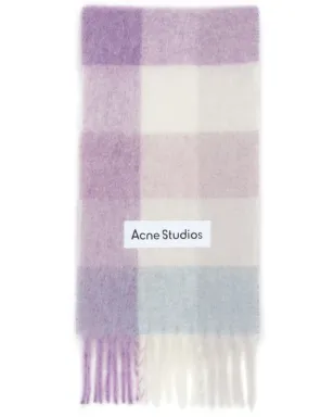 Acne Studios ロゴアップリケ付きチェック柄スカーフ - サムネイル1