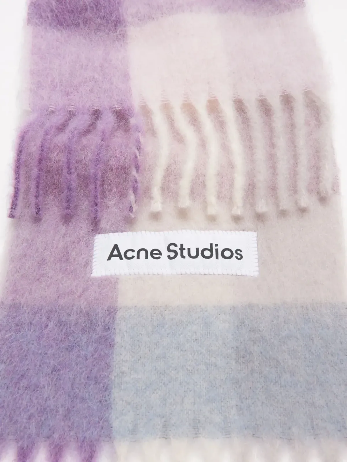 Acne Studios ロゴアップリケ付きチェック柄スカーフ - 画像2
