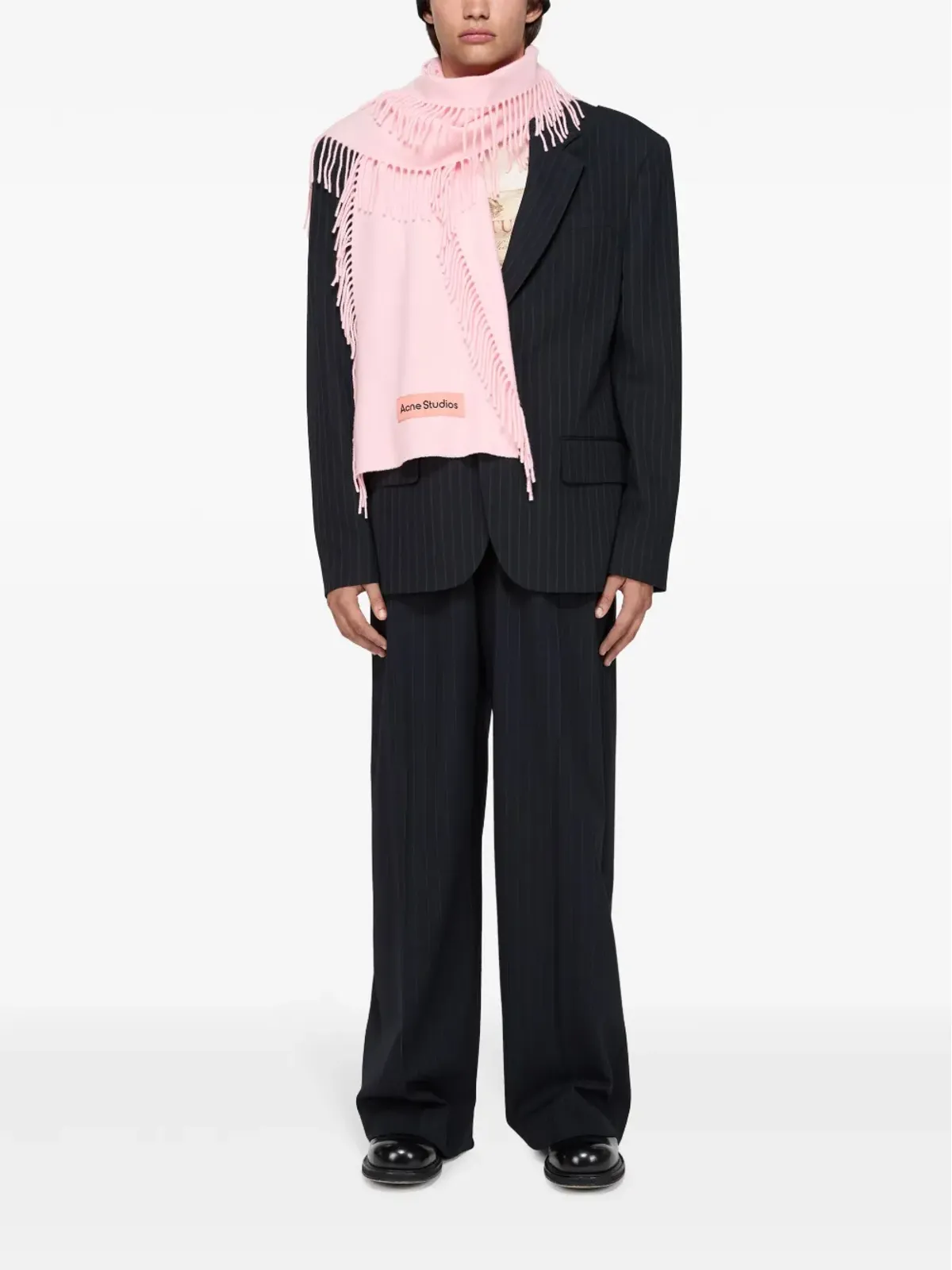 Acne Studios フリンジ ウール スカーフ - 画像3