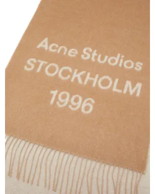 Acne Studios ロゴプリント ウールスカーフ（ブラウン） - サムネイル2