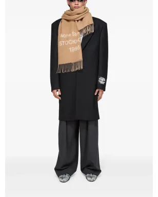 Acne Studios ロゴプリント ウールスカーフ（ブラウン） - サムネイル3