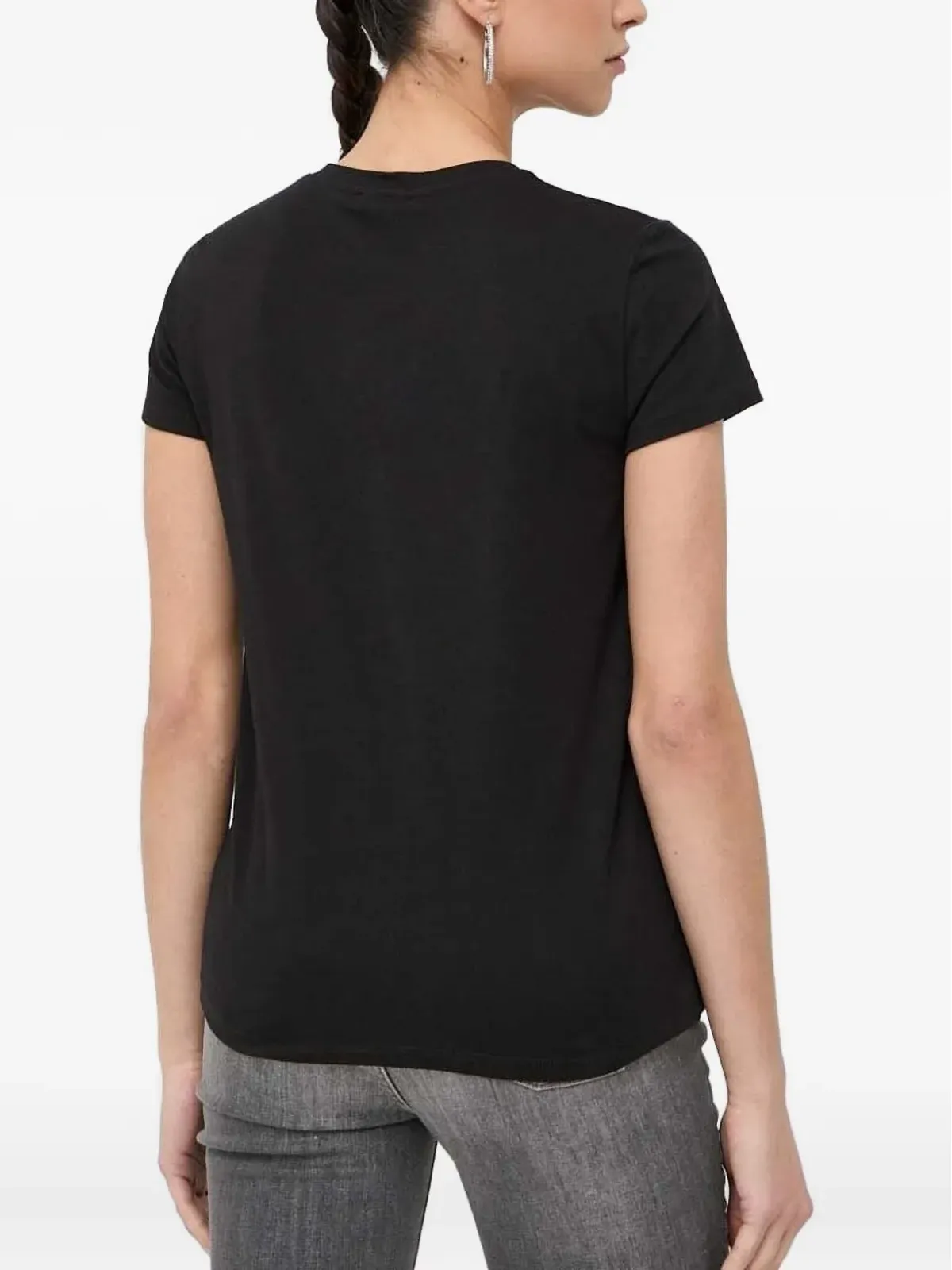 LIU JO ロゴディテール入り エンブリッシュド Tシャツ - ブラック - 画像2