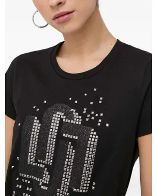 LIU JO ロゴディテール入り エンブリッシュド Tシャツ - ブラック - サムネイル3