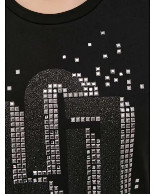 LIU JO ロゴディテール入り エンブリッシュド Tシャツ - ブラック - サムネイル4