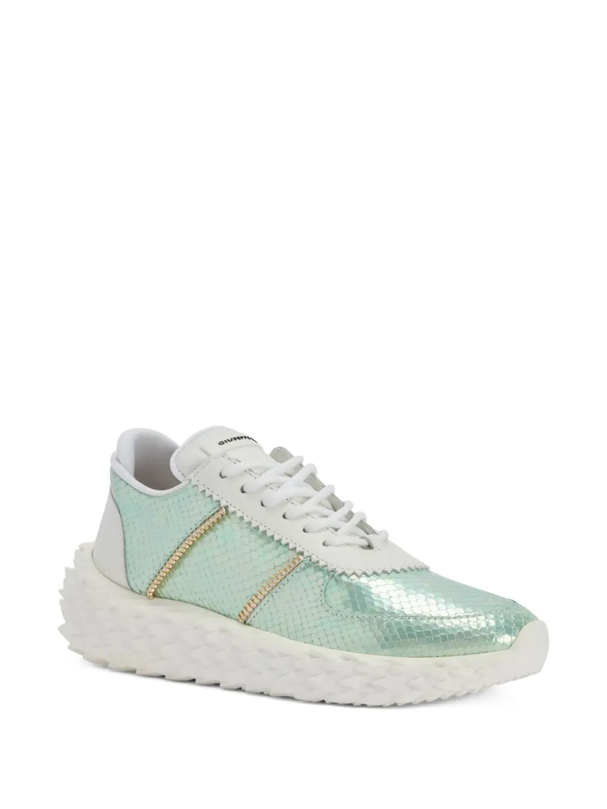 Giuseppe Zanotti Urchin ヘビ柄風レースアップスニーカー - ブルー - 画像2
