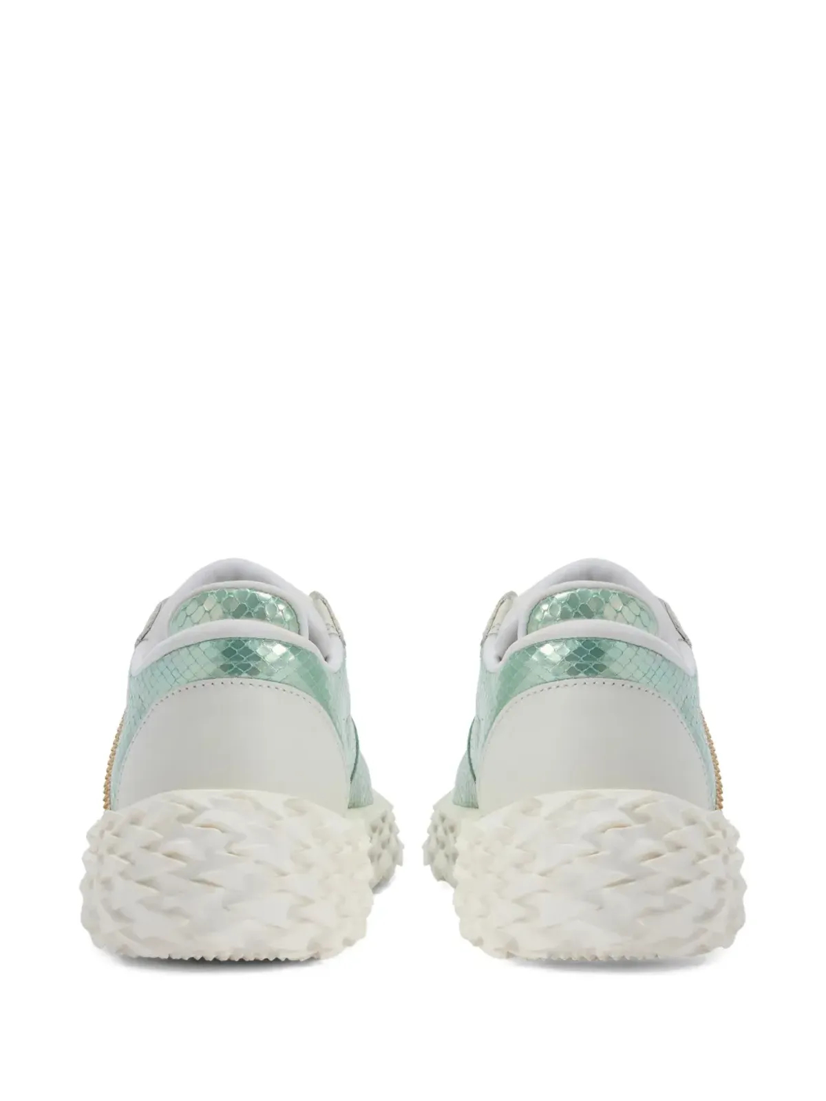 Giuseppe Zanotti Urchin ヘビ柄風レースアップスニーカー - ブルー - 画像3