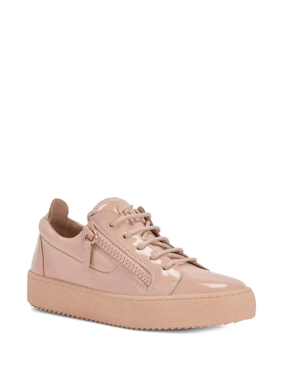 Giuseppe Zanotti Gail パテントレザー ジップディテール スニーカー - ニュートラルカラー - 画像2