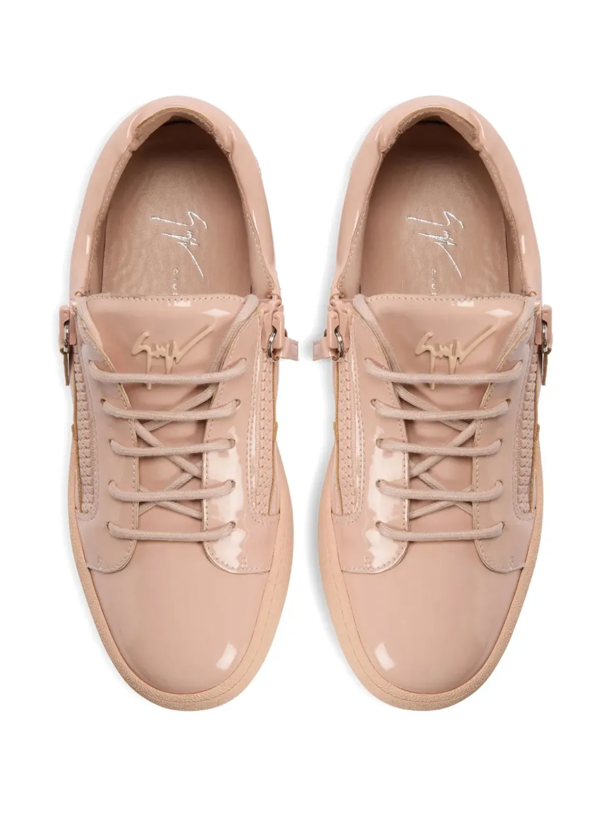 Giuseppe Zanotti Gail パテントレザー ジップディテール スニーカー - ニュートラルカラー - 画像4