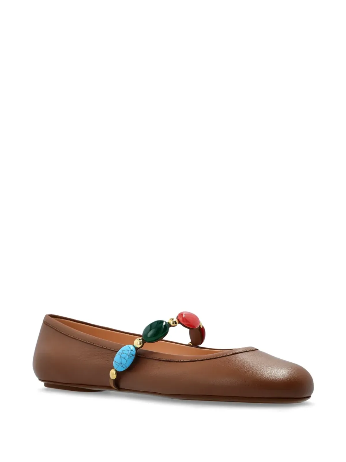 Gianvito Rossi レザー バレリーナシューズ - ブラウン - 画像2