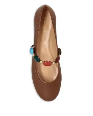 Gianvito Rossi レザー バレリーナシューズ - ブラウン - サムネイル4