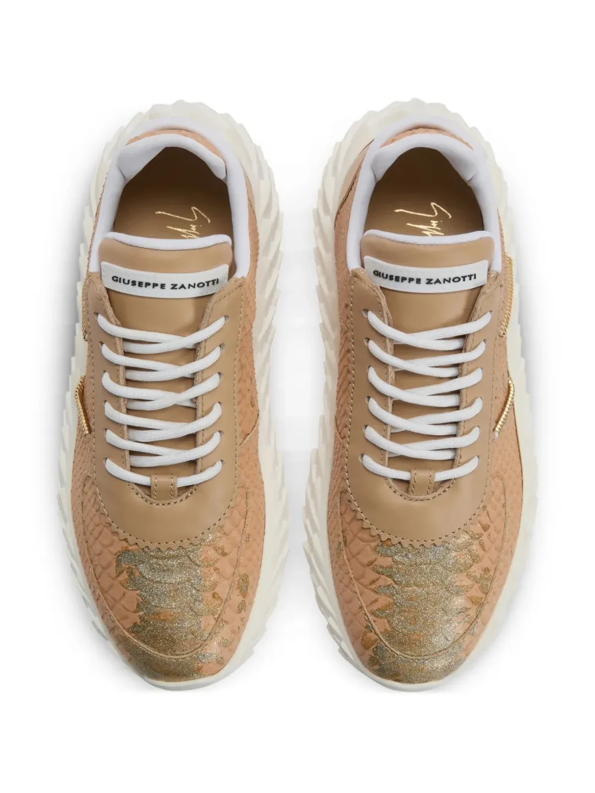 Giuseppe Zanotti Urchin snakeskin-effect スニーカー - ベージュ系 - 画像4