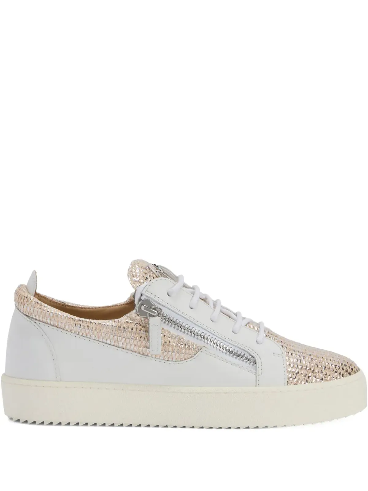 Giuseppe Zanotti ウェーブンパネル サイドジップ スニーカー - 画像1