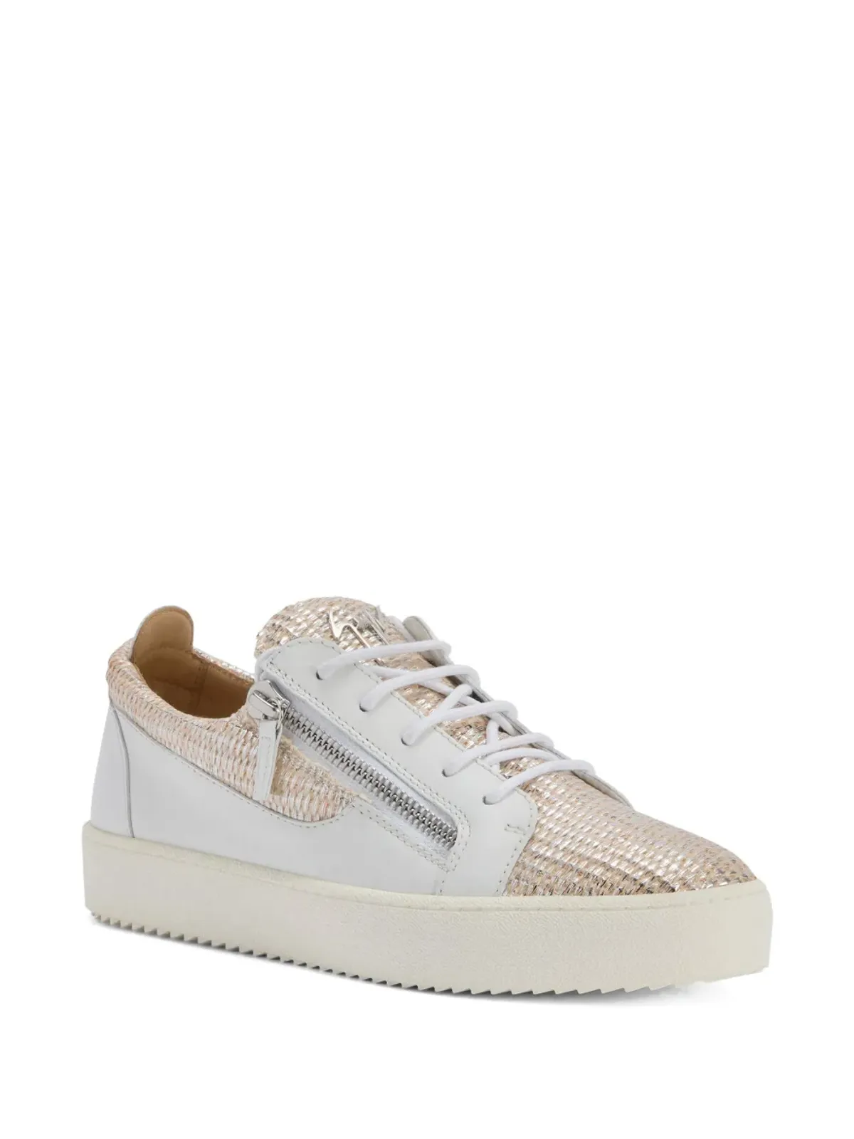 Giuseppe Zanotti ウェーブンパネル サイドジップ スニーカー - 画像2