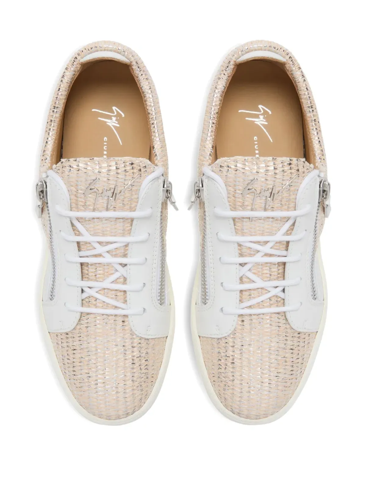 Giuseppe Zanotti ウェーブンパネル サイドジップ スニーカー - 画像3