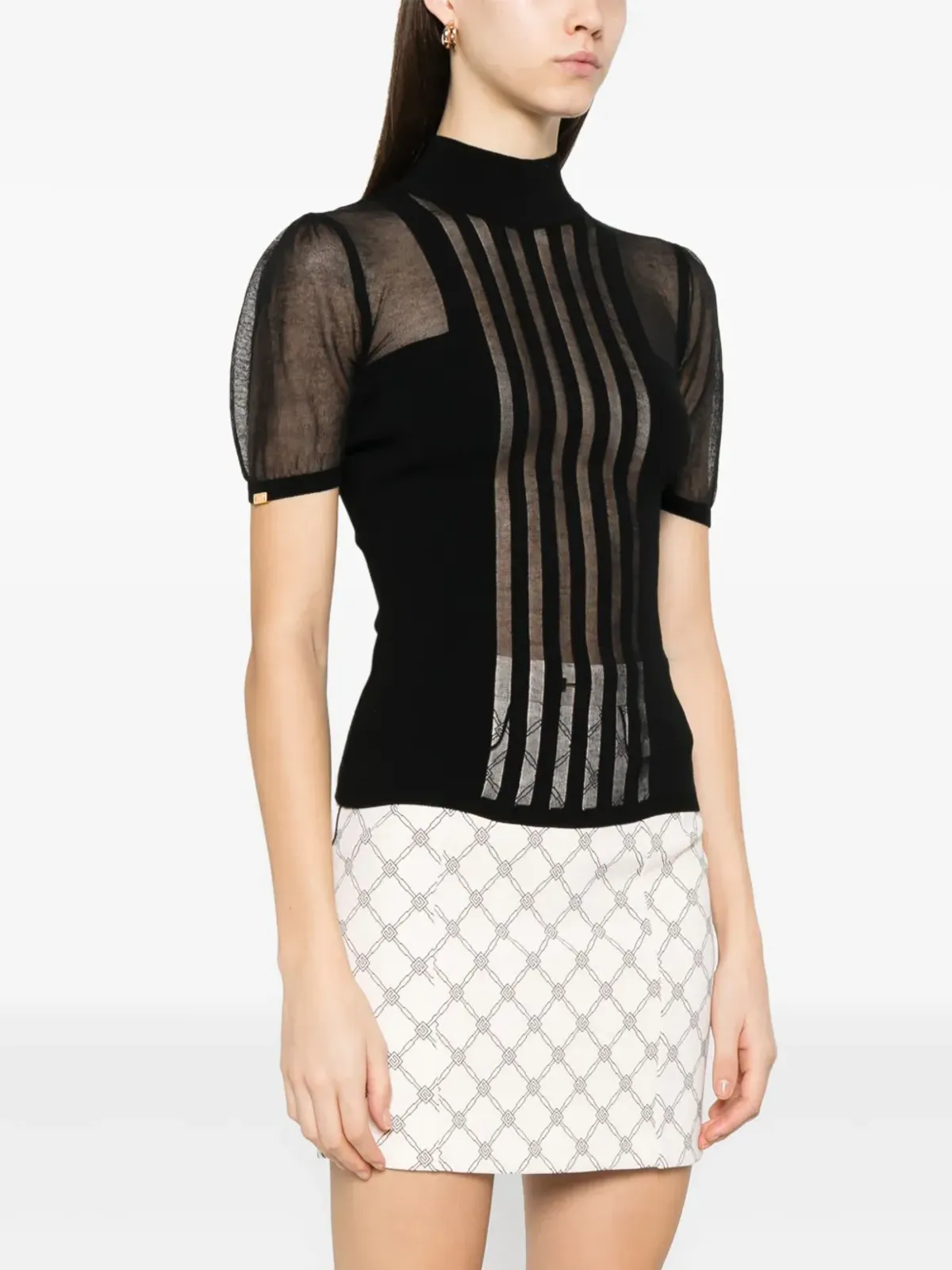 Elisabetta Franchi ハイカラーのトップ - 画像3
