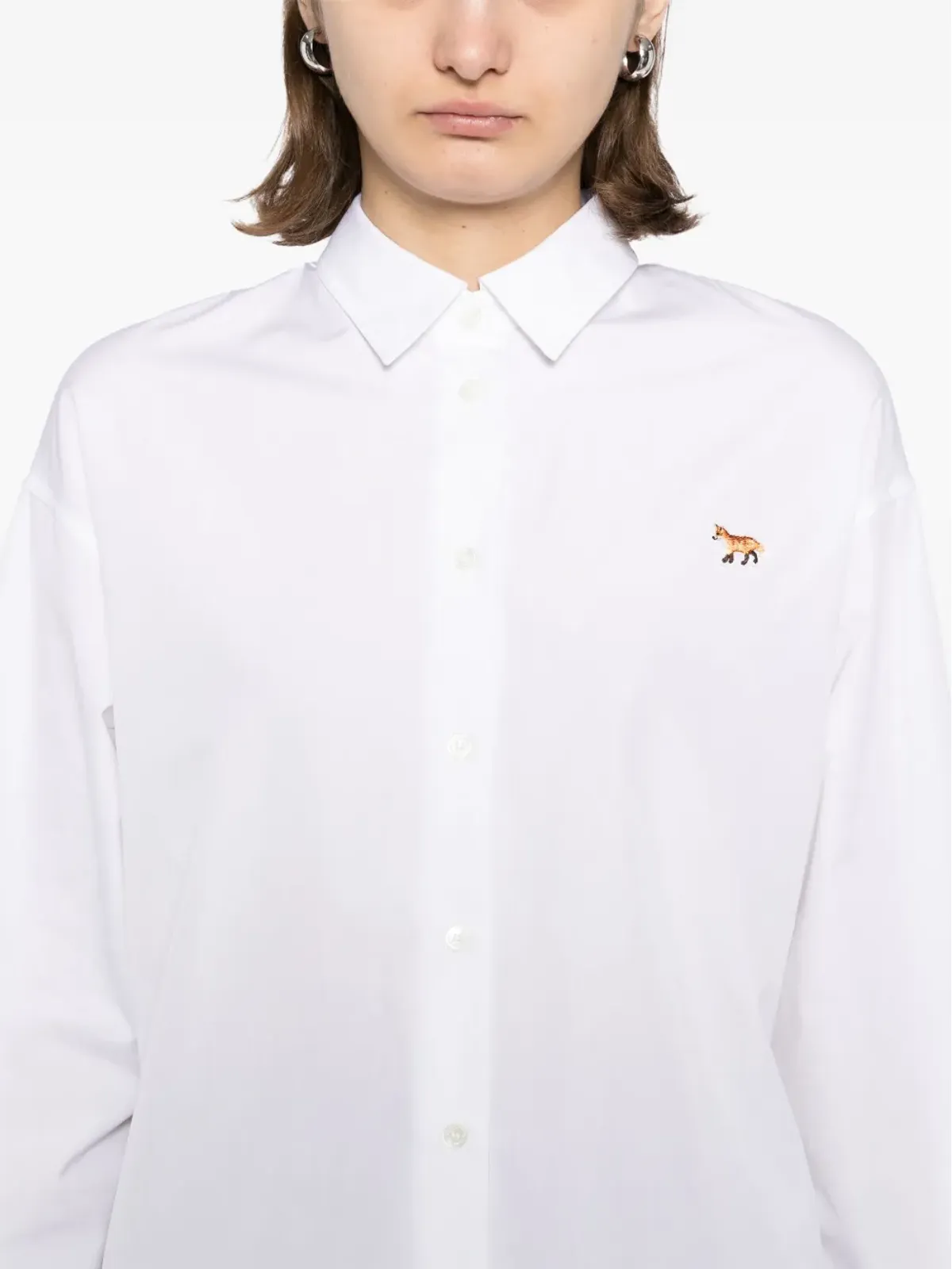 Maison Kitsuné ベビー・フォックス・パッチ・クラシック・シャツ - 画像5