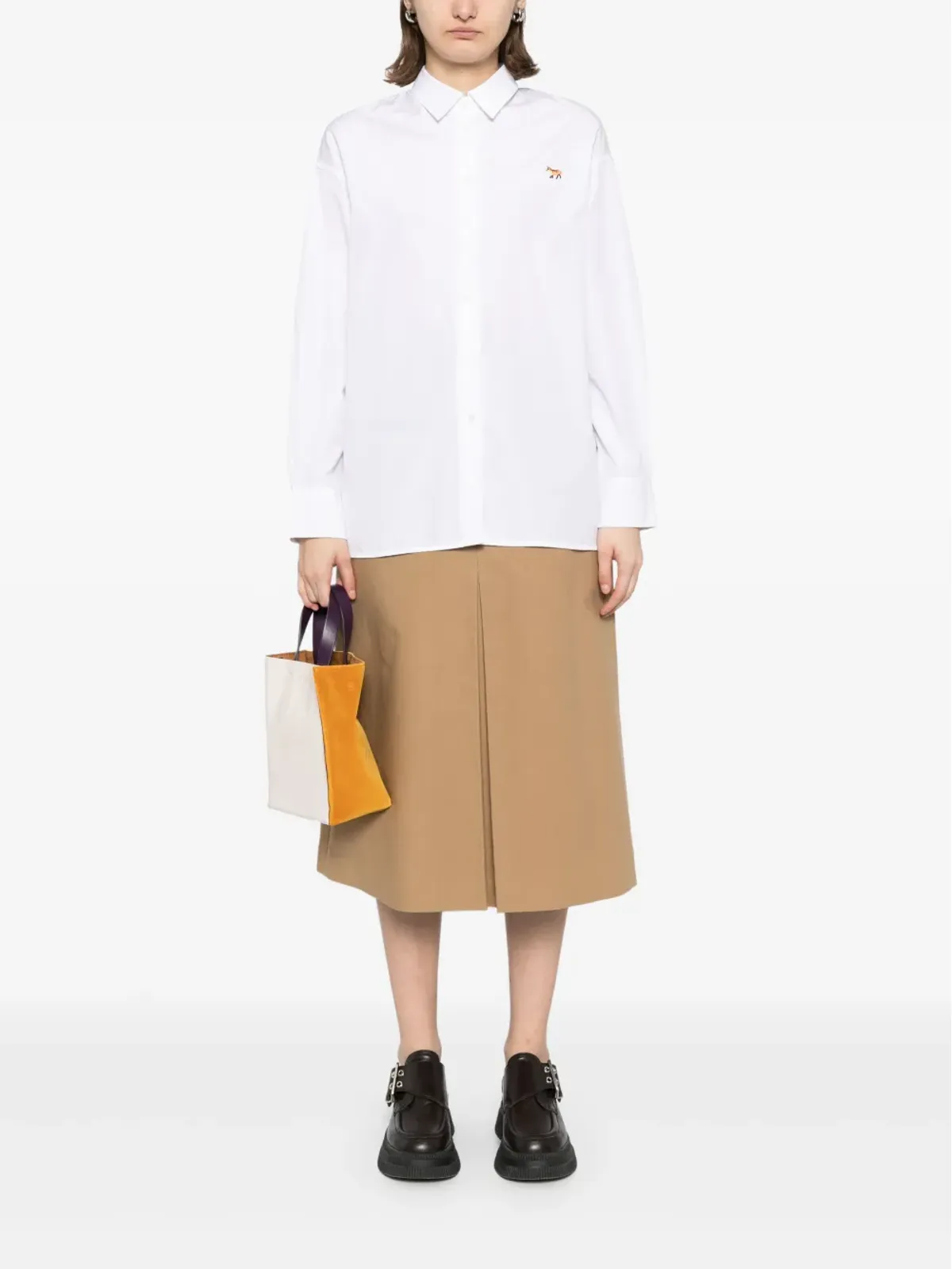 Maison Kitsuné ベビー・フォックス・パッチ・クラシック・シャツ - 画像2