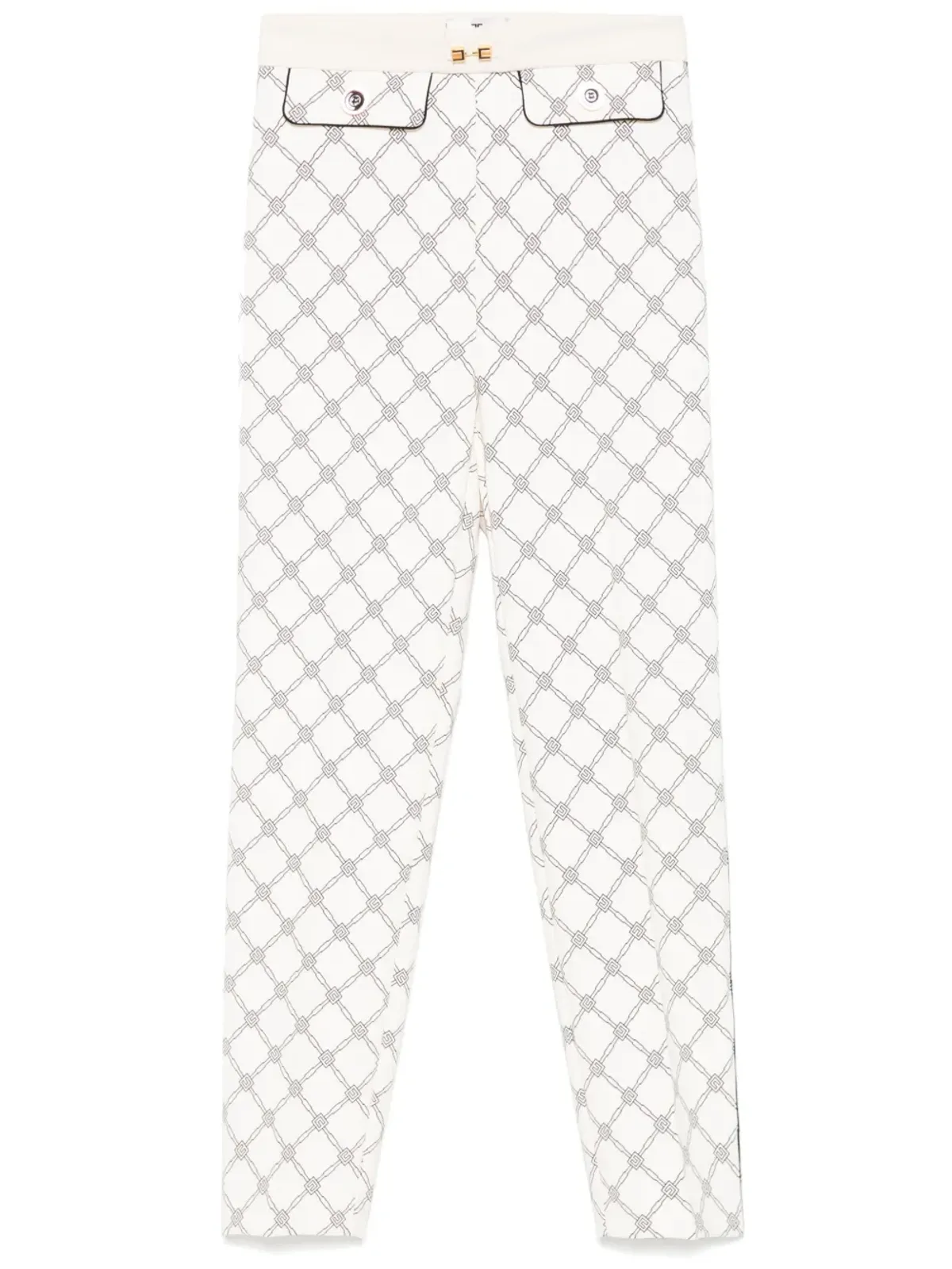 Elisabetta Franchi ダイヤモンドプリント クレープパンツ - 画像1