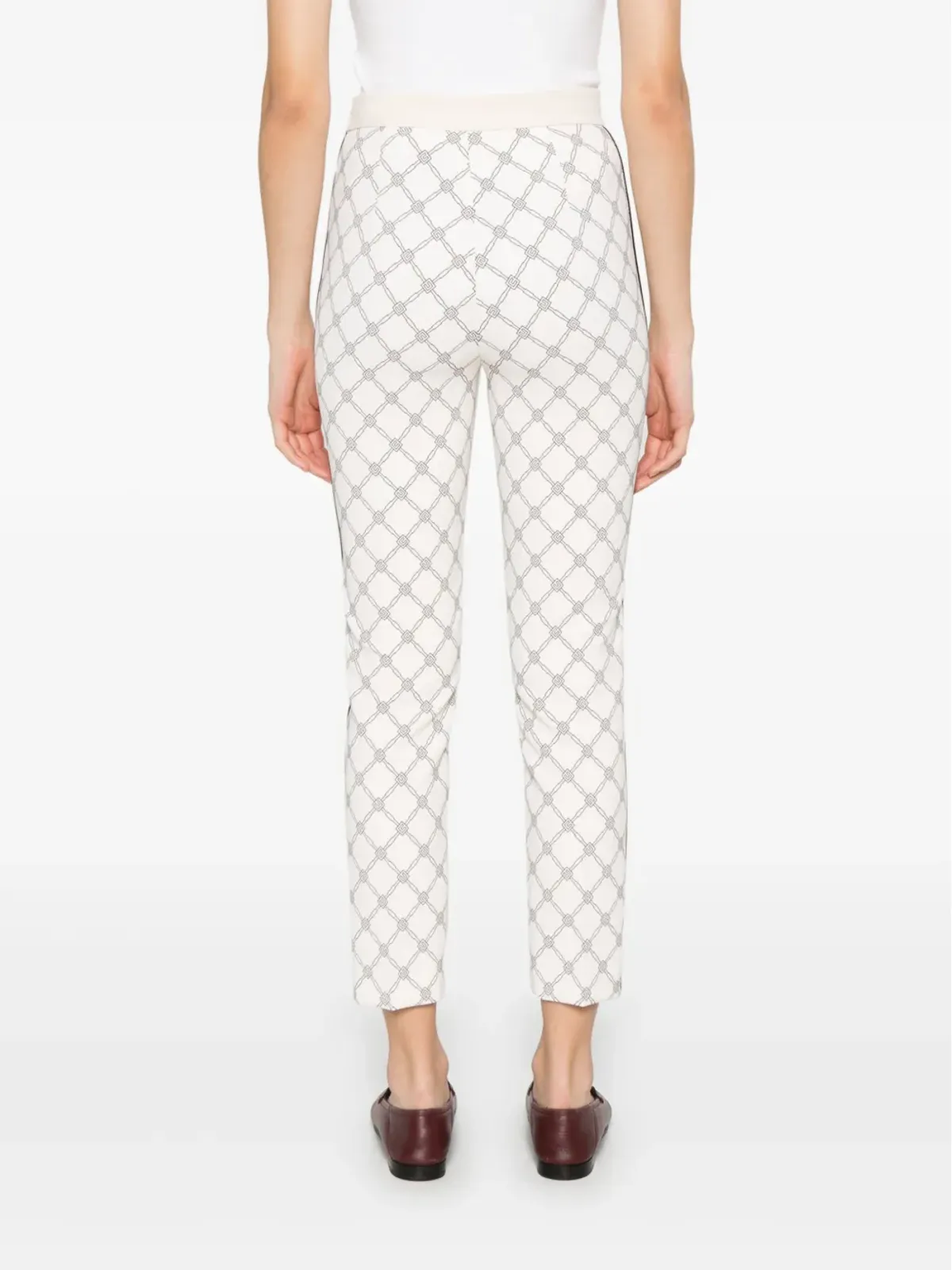 Elisabetta Franchi ダイヤモンドプリント クレープパンツ - 画像4