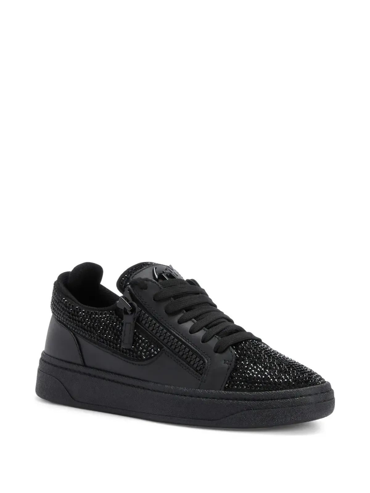 Giuseppe Zanotti GZ94 ラインストーン装飾スニーカー ブラック - 画像2